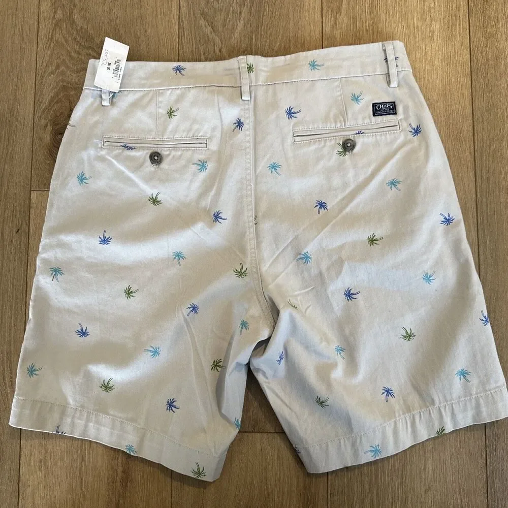 CHAPS Mens Coastland Wash Palm Trees Shorts Stretch Size 32‎ 9